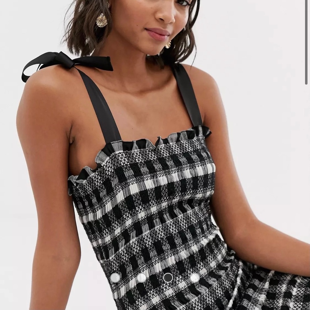 ASOS Ruched Gingham Dress - Picture 3 of 9